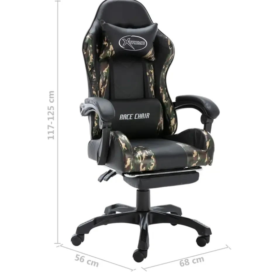 vidaXL - Race Stoel - Zwart - Kunstleer