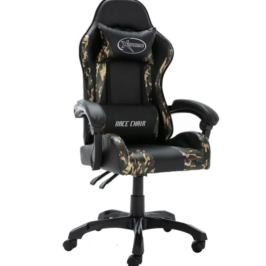 vidaXL - Race Stoel - Zwart - Kunstleer