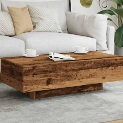 vidaXL - Rechthoekige Salontafel - Oud hout - Bewerkt hout - 100x49.5x31 cm