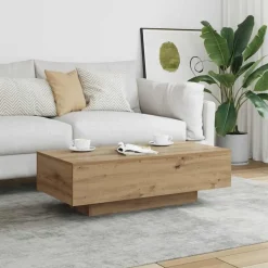 vidaXL - Rechthoekige Salontafel - Artisanaal eiken - Hout - 100x49.5x31 cm