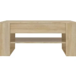 vidaXL - Rechthoekige Salontafel met schap - Sonoma eiken - Hout - 102x55 cm
