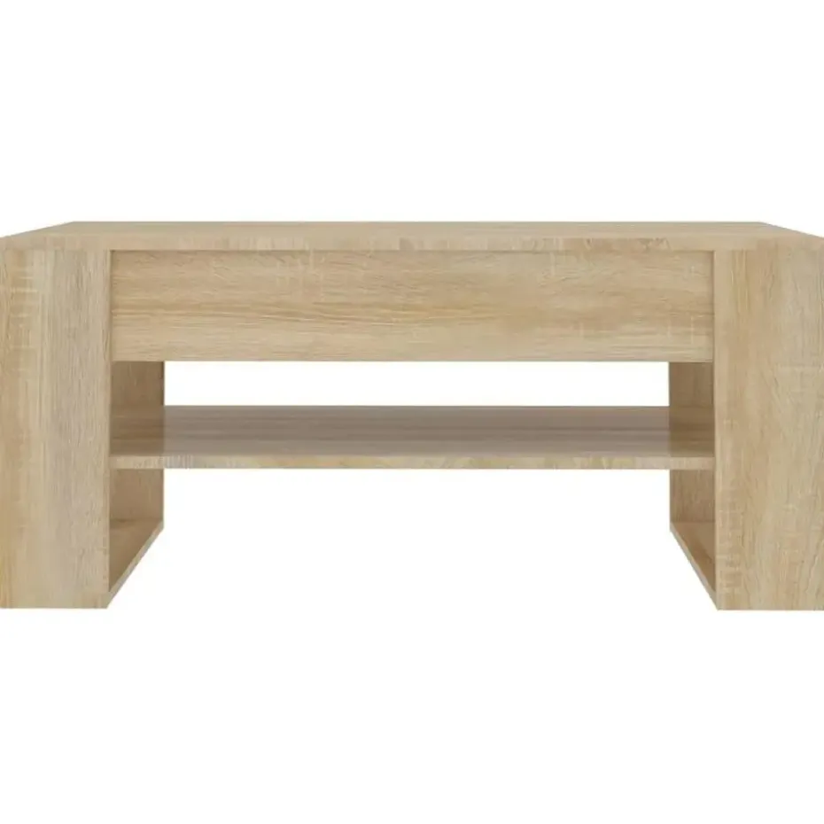 vidaXL - Rechthoekige Salontafel met schap - Sonoma eiken - Hout - 102x55 cm
