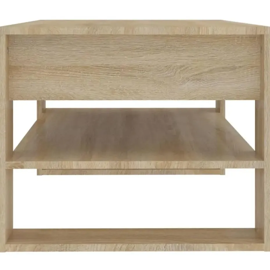 vidaXL - Rechthoekige Salontafel met schap - Sonoma eiken - Hout - 102x55 cm