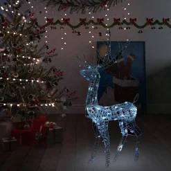 vidaXL - Rendier Kerstdecoratie - Koudwit - 70 x 41 x 120 cm