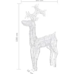 vidaXL - Rendier Kerstdecoratie - Koudwit