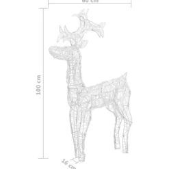 vidaXL - Rendier Kerstdecoratie - Koudwit