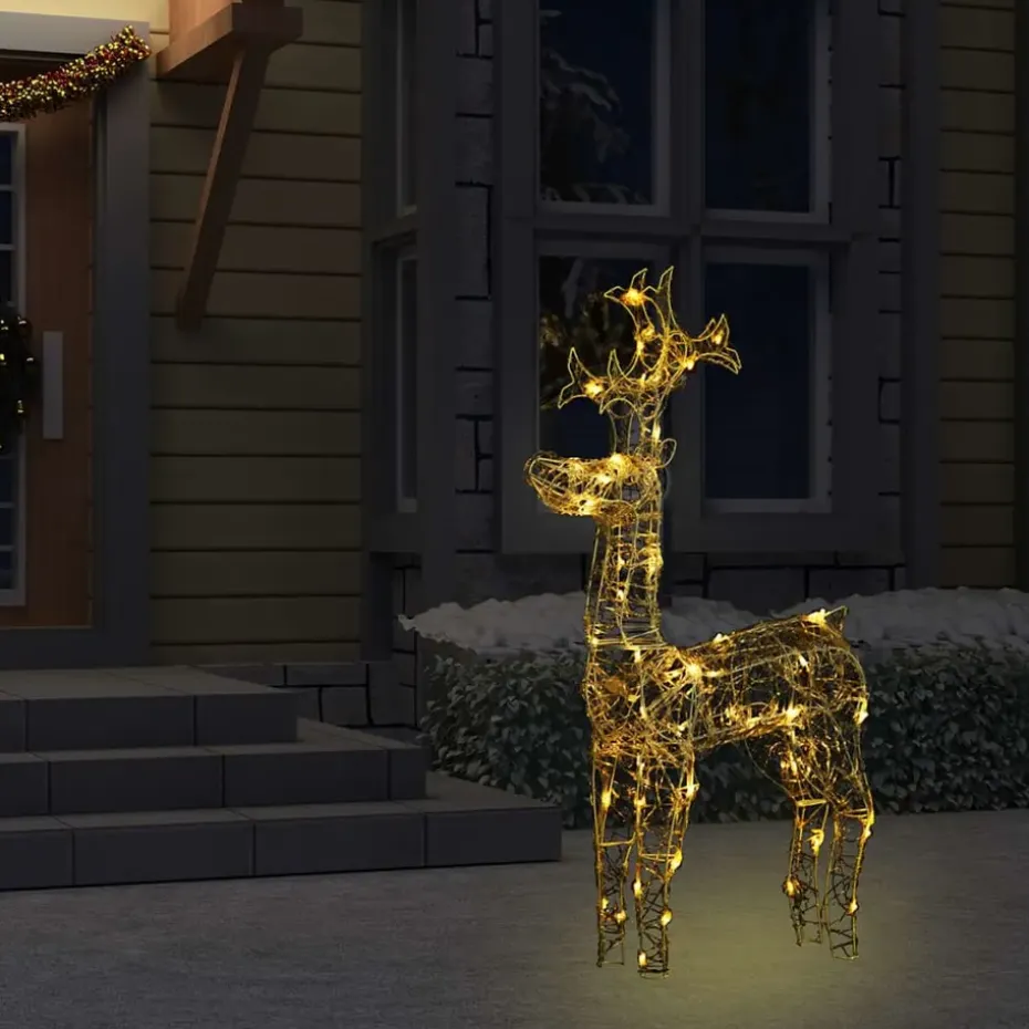 vidaXL - Rendier Kerstdecoratie - Warm white - 60 x 16 x 100 cm