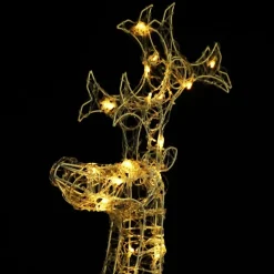 vidaXL - Rendier Kerstdecoratie - Warm white - 60 x 16 x 100 cm