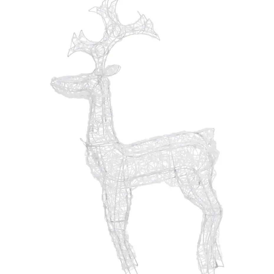 vidaXL - Rendier Kerstdecoratie - Warm white - 60 x 16 x 100 cm