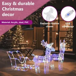 vidaXL - Rendieren En Slee Kerstversiering - Multikleur