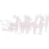 vidaXL - Rendieren En Slee Kerstversiering - Warmwit - 43 x 11 x 55 cm (4 stuks)