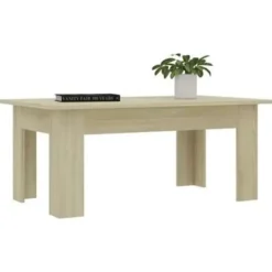 vidaXL - Salontafel - Bruin - Bewerkt hout - 100 x 60 x 42 cm