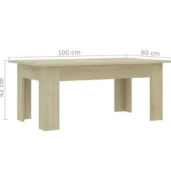 vidaXL - Salontafel - Bruin - Bewerkt hout - 100 x 60 x 42 cm