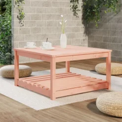 vidaXL - Salontafel met opbergruimte - Naturel - Douglashout - 82,5x82,5x45 cm