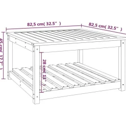 vidaXL - Salontafel met opbergruimte - Naturel - Douglashout - 82,5x82,5x45 cm