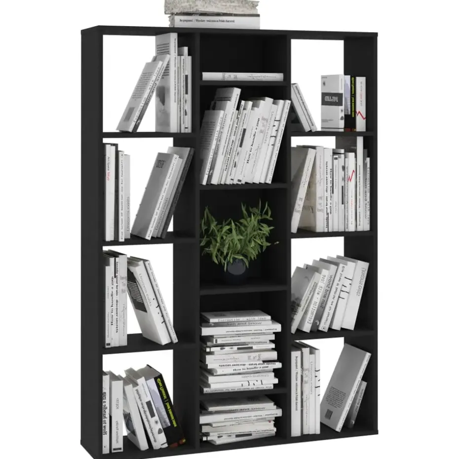 vidaXL - Scheidingswand - Zwart - Bewerkt hout