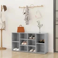 vidaXL - Schoenenbank - Grijs - Bewerkt hout - 103x30x55 cm