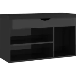 vidaXL - Schoenenbank - Zwart - Bewerkt hout