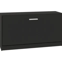 vidaXL - Schoenenbank - Zwart - Bewerkt hout