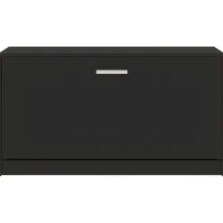 vidaXL - Schoenenbank - Zwart - Bewerkt hout