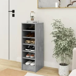 vidaXL - Schoenenkast - Grijs - Bewerkt hout - 31.5 x 35 x 92 cm