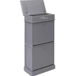 vidaXL - Schoenenkast - Grijs - Hout