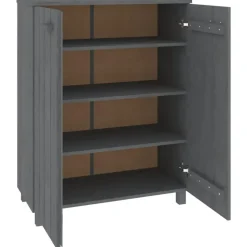 vidaXL - Schoenenkast - Grijs - Grenenhout