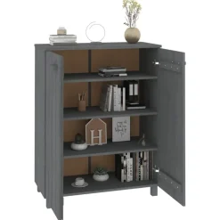 vidaXL - Schoenenkast - Grijs - Grenenhout