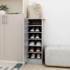 vidaXL - Schoenenkast - Grijs - Bewerkt hout - 31.5 x 35 x 92 cm