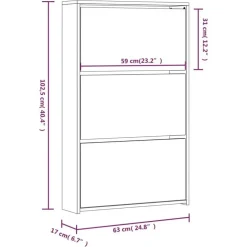 vidaXL - Schoenenkast - Grijs - Bewerkt hout