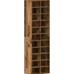 vidaXL - Schoenenkast - Oud hout - Bewerkt hout - 22 paar - 54x34x183 cm