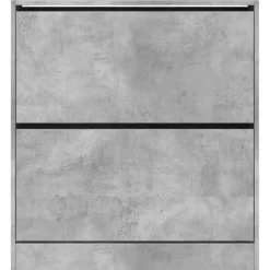 vidaXL - Schoenenkast 6 paar met 2 kleppen - Betongrijs - Hout - 80x21x87.5 cm