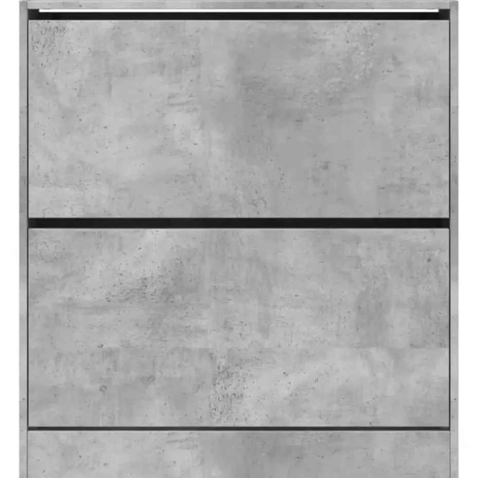 vidaXL - Schoenenkast 6 paar met 2 kleppen - Betongrijs - Hout - 80x21x87.5 cm