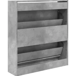 vidaXL - Schoenenkast 6 paar met 2 kleppen - Betongrijs - Hout - 80x21x87.5 cm