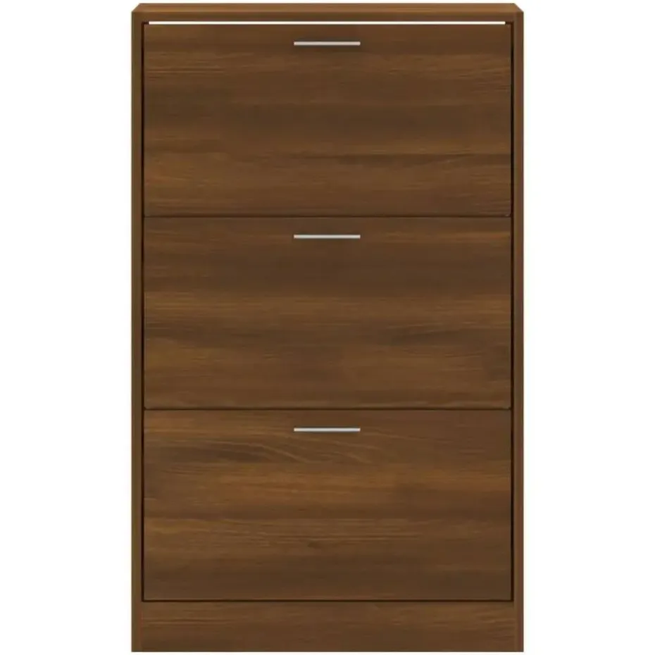 vidaXL - Schoenenkast 6 paar met 3 kleppen - Bruin eiken - Hout - 63x24x103 cm