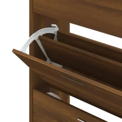 vidaXL - Schoenenkast 6 paar met 3 kleppen - Bruin eiken - Hout - 63x24x103 cm