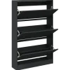 vidaXL - Schoenenkast 9 paar met 3 kleppen - Zwart - Hout - 80x21x125.5 cm