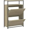 vidaXL - Schoenenkast 9 paar met 2 kleppen - Sonoma eiken - Hout - 75x34x112 cm