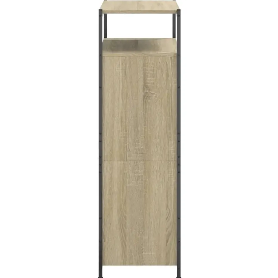 vidaXL - Schoenenkast 9 paar met 2 kleppen - Sonoma eiken - Hout - 75x34x112 cm