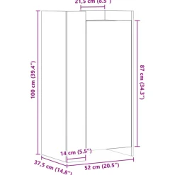vidaXL - Schoenenkast 10 paar met 1 deur - Zwart - Bewerkt hout - 52x37.5x100 cm