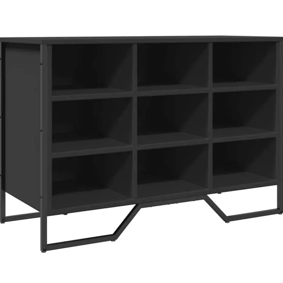 vidaXL - Schoenenkast 9 paar met 9 vakken - Zwart - Bewerkt hout - 90x38x61.5 cm
