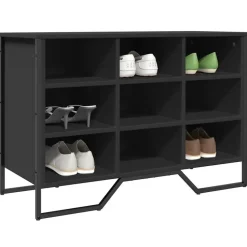 vidaXL - Schoenenkast 9 paar met 9 vakken - Zwart - Bewerkt hout - 90x38x61.5 cm