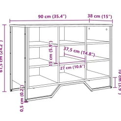 vidaXL - Schoenenkast 9 paar met 9 vakken - Zwart - Bewerkt hout - 90x38x61.5 cm