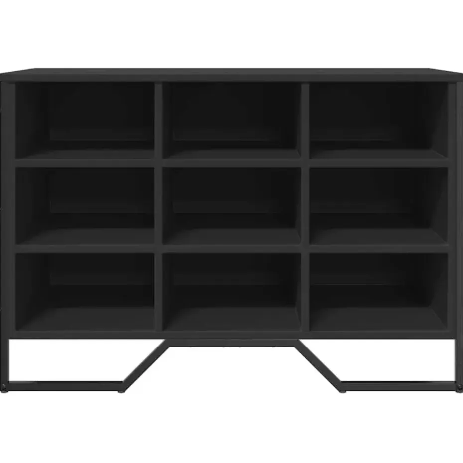vidaXL - Schoenenkast 9 paar met 9 vakken - Zwart - Bewerkt hout - 90x38x61.5 cm