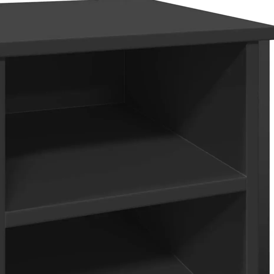 vidaXL - Schoenenkast 9 paar met 9 vakken - Zwart - Bewerkt hout - 90x38x61.5 cm