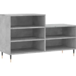 vidaXL - Schoenenkast 10 paar met metalen poten - Betongrijs - 102x36x60 cm