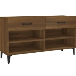 vidaXL - Schoenenkast 8 paar met 2 lades - Bruin eiken - Hout - 102x35x55 cm