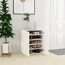 vidaXL - Schoenenkast - Wit - Bewerkt hout - 60 x 35 x 70 cm