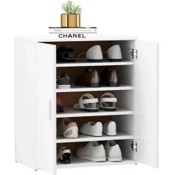 vidaXL - Schoenenkast - Wit - Bewerkt hout - 60 x 35 x 70 cm