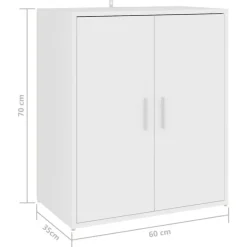 vidaXL - Schoenenkast - Wit - Bewerkt hout - 60 x 35 x 70 cm